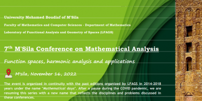 7th M’Sila Conference on Mathematical Analysis